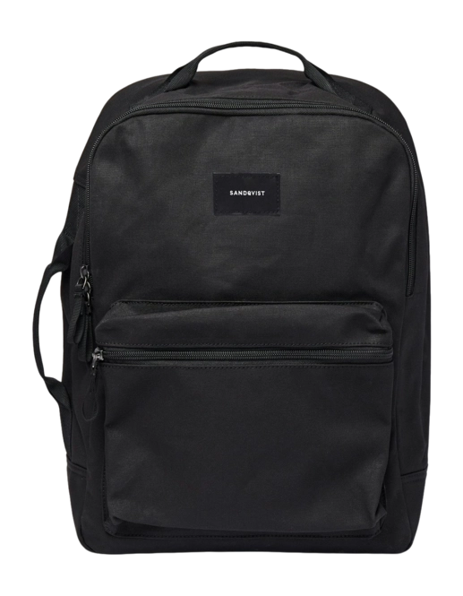 Rucksack Sandqvist Unisex August Black With Black Webbing '24