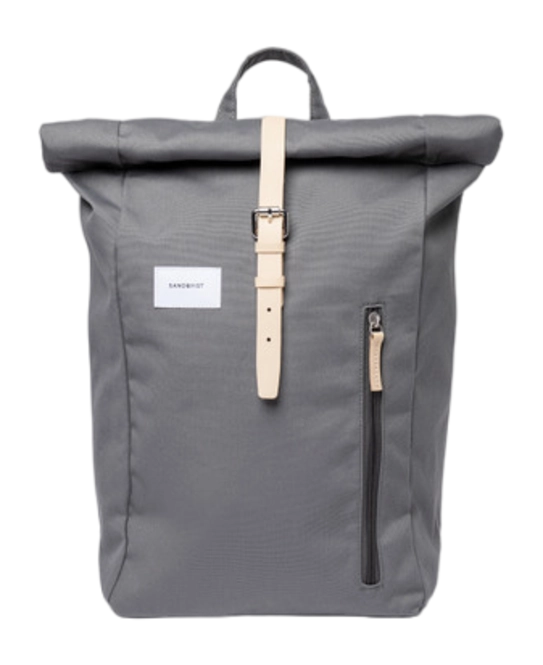 Rucksack Sandqvist Unisex Dante Stone Grey with Natural leather