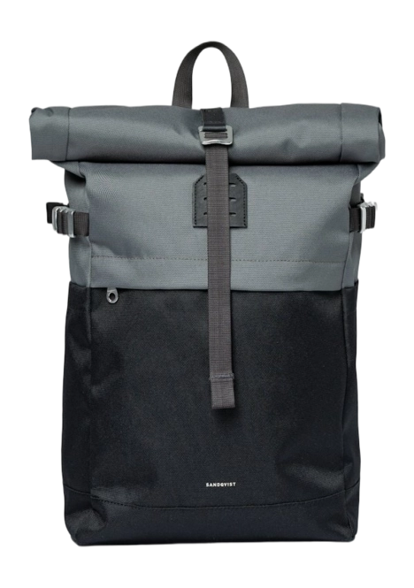 Rucksack Sandqvist Unisex Icon Rolltop Multi-coloured Dark With Black Leather M