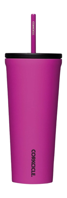 Thermal Mug Corkcicle Cold Cup with Straw Fuchsia 710 ml