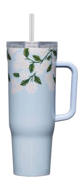 Thermal Mug Corkcicle Cruiser with Straw Blue Floral 1.2 L