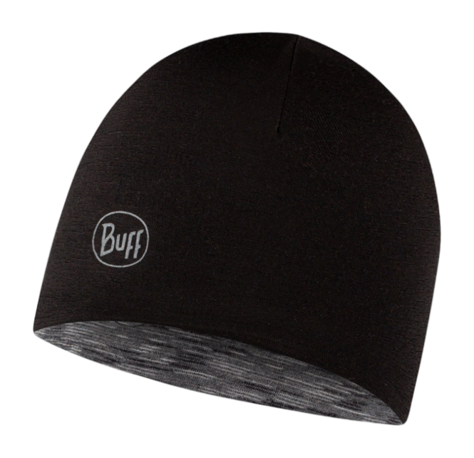Beanie Buff Kids LW Merino Wool Reversible Hat Black-Graphite Multistripes
