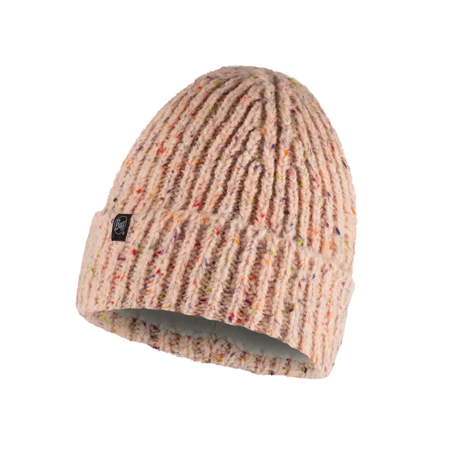 Beanie Buff Unisex Knitted & Fleece Band Hat Kim Pale Pink
