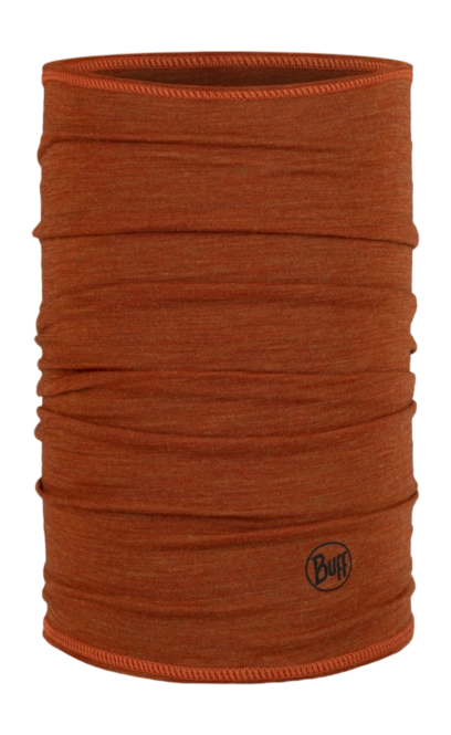 Neck Warmer Buff Unisex Merino Lightweight Solid Cinnamon