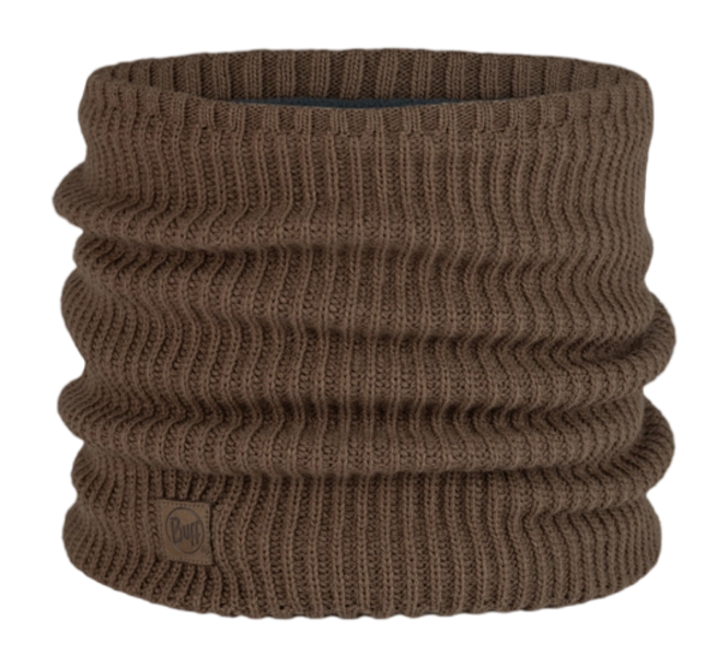Neck Warmer Buff Unisex Knitted & Fleece Brindle Brown