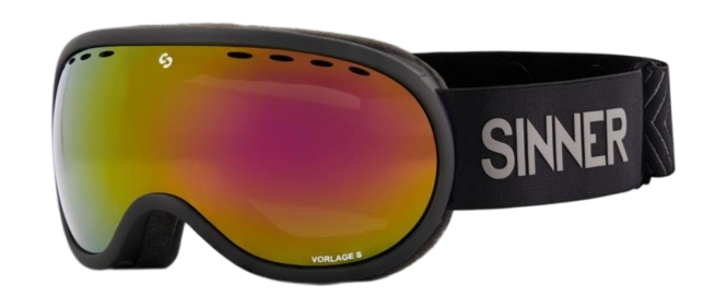 Ski Goggles Sinner Vorlage S Matte Black Double Full Red Mirror Vent
