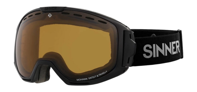 Ski Goggles Sinner Mohawk Trans+ Matte Black Double Trans+ (Clear-Smoke)