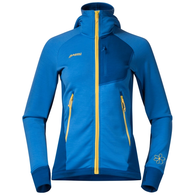 Hoodie Bergans Women Cecilie Wool Hood Cloud Blue Navy Sun