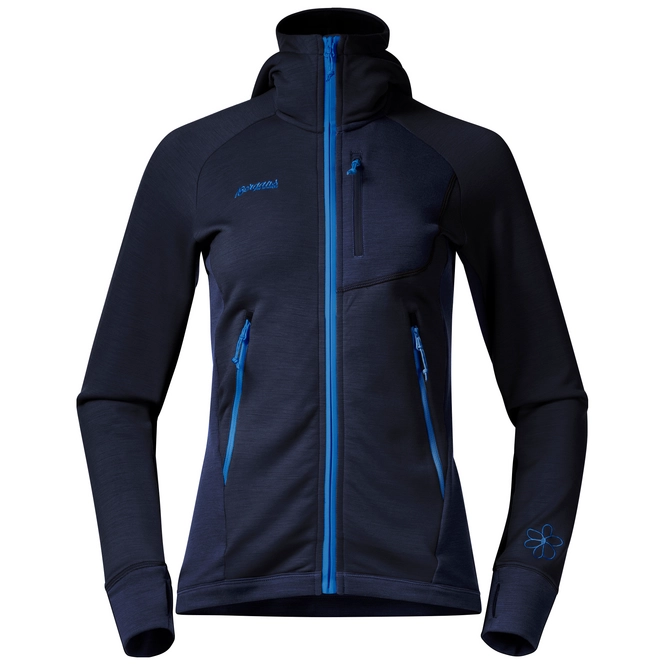Hoodie Bergans Women Cecilie Wool Hood Navy Cloud Blue