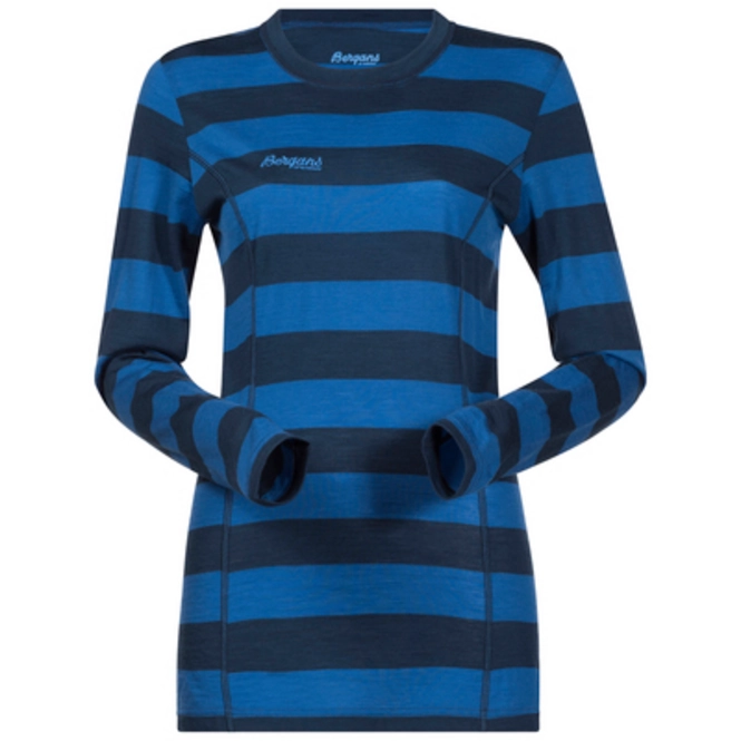 Undershirt Bergans Women Soleie Lady Dark Steel Blue Fjord Striped