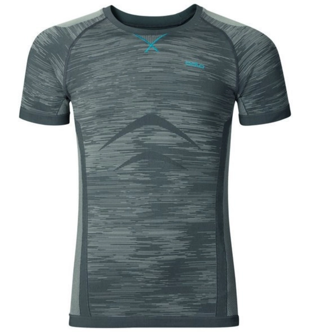 Undershirt Odlo Mens S/S Crew Neck Evolution Light Blac