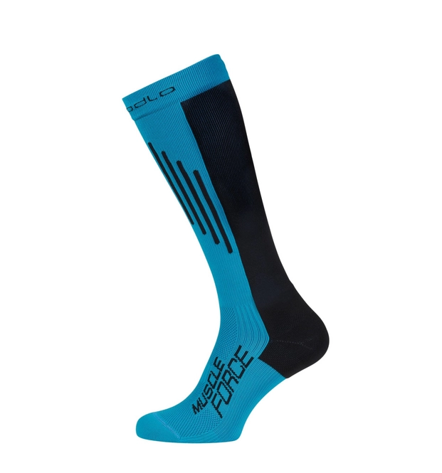 Socks Odlo Extra Long Running Muscle Force Blue Jewel Black