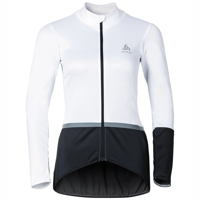 Cycling Jacket Odlo Womens Mistral Logic White Graphite Grey