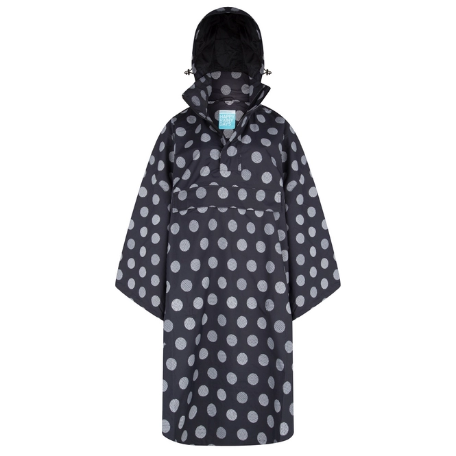 Poncho Happy Rainy Days Bike Cape Winny Globe Black Off White