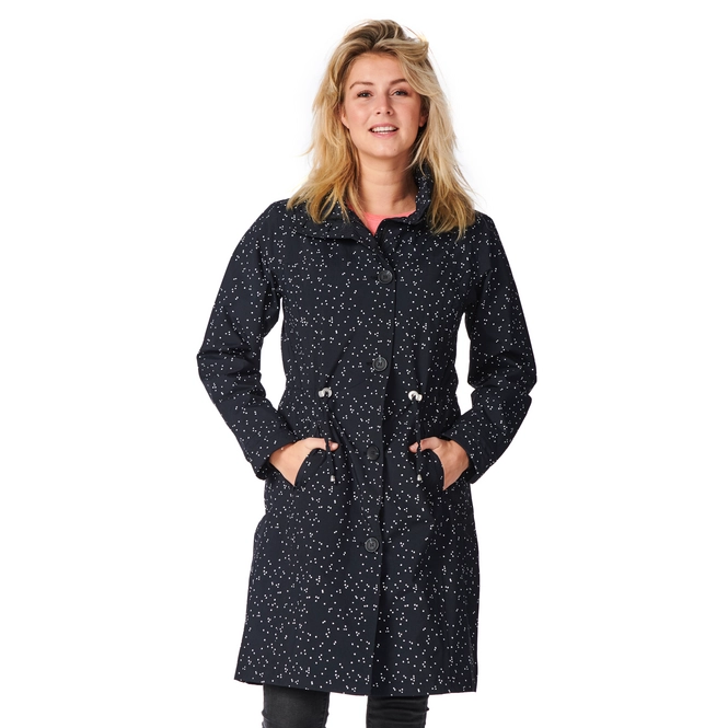 Raincoat  Happy Rainy Days Coat Bonita Dot Black Off White