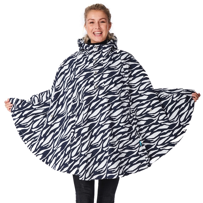 Poncho Happy Rainy Days Cape Marit Zebra Midnight Off White