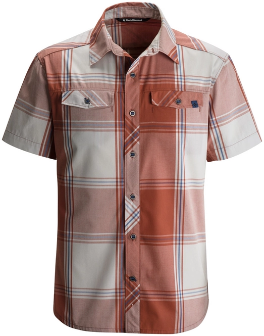 Shirt Black Diamond Men Ss Technician Shirt Rust-Aluminum Plaid