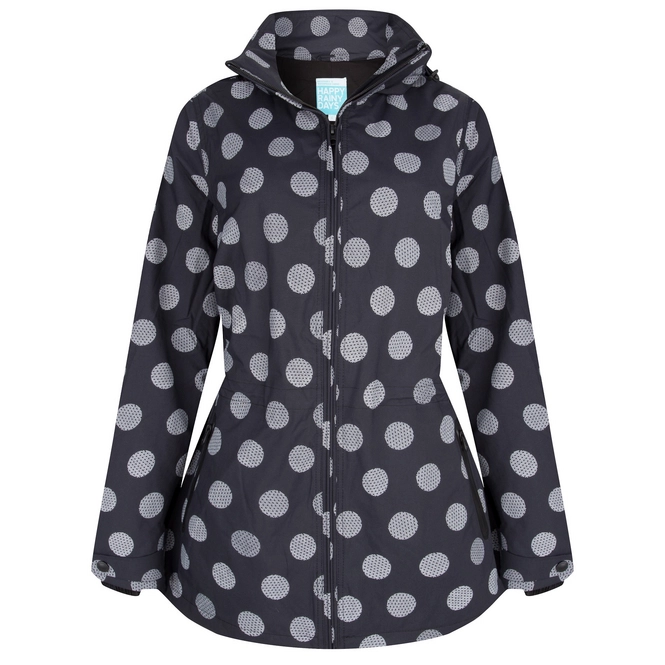Raincoat Happy Rainy Days Jacket Winny Globe Black Off White