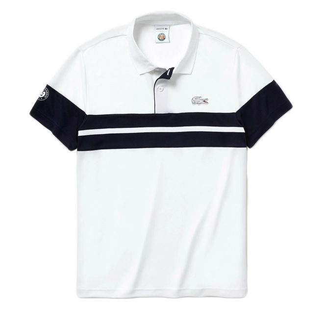 Polo Shirt Lacoste Men DH3468 White Navy Blue White