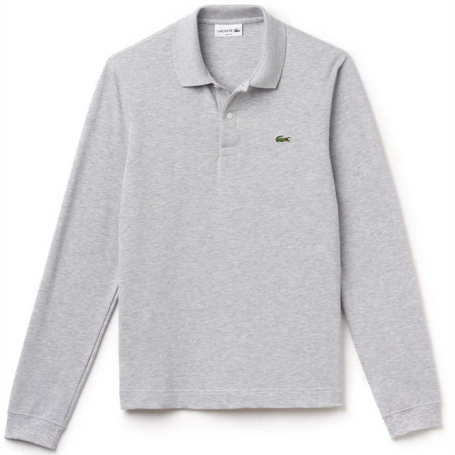Polo Shirt Lacoste Longsleeve Slim Fit Silver Chine