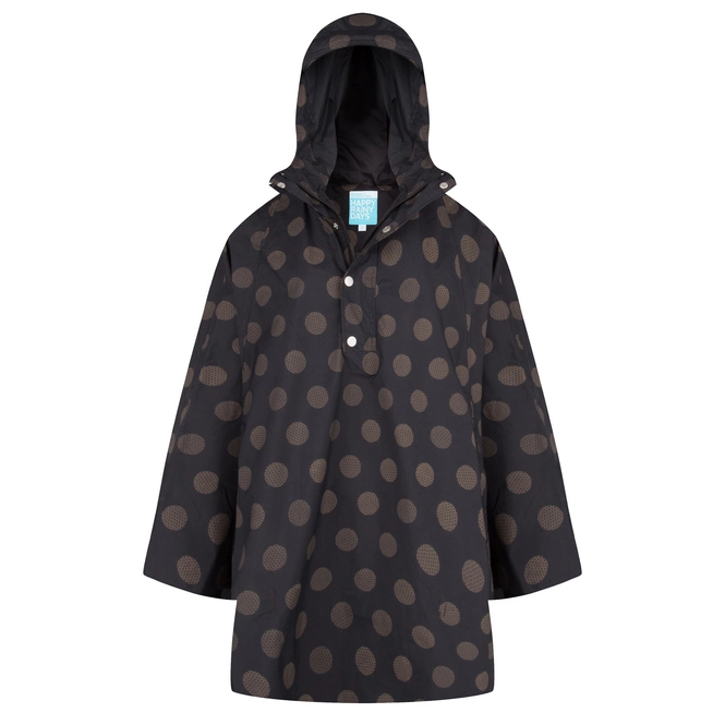 Poncho Happy Rainy Days Cape Sandy Globe Black Safari