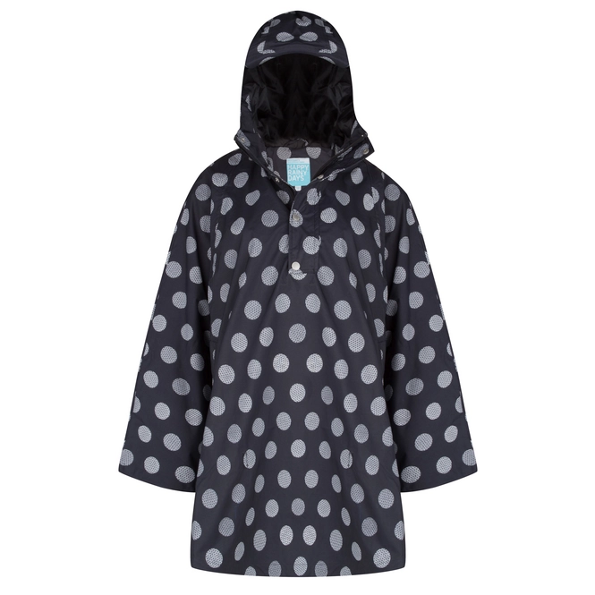 Poncho Happy Rainy Days Cape Winny Globe Black Off White