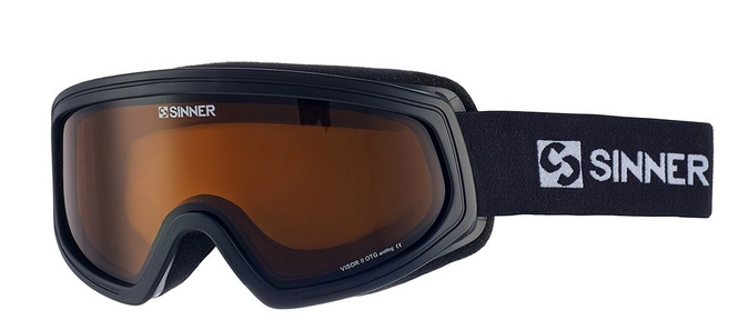 Ski Goggles Sinner Visor III OTG Matt Black Orange Sintec