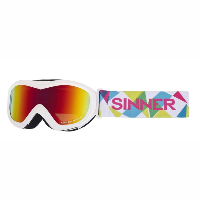 Ski Goggles Sinner Chameleon Matte White Red  (Kids)