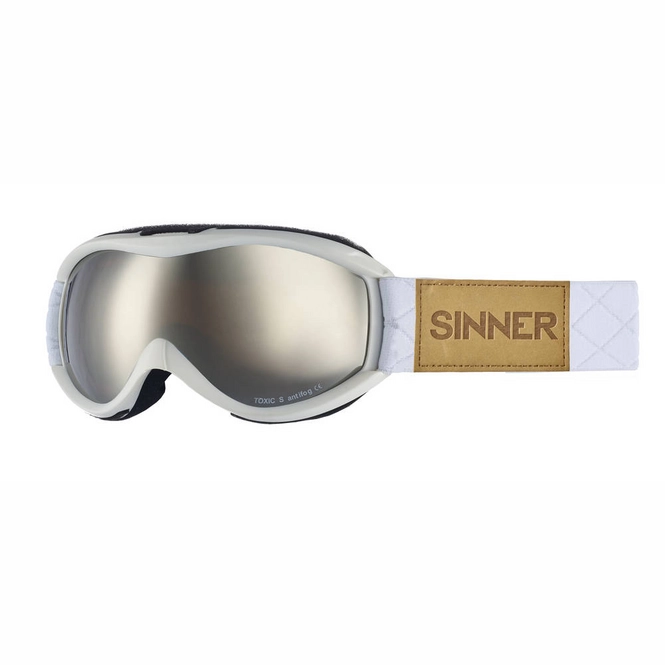 Ski Goggles Sinner Toxic Matte Kids White Orange Mirror