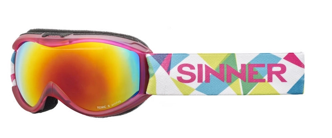 Ski Goggles Sinner Toxic Matte Kids Pink Red