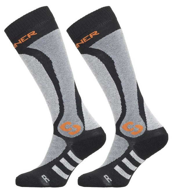 Ski Socks Sinner Pro Black Grey (2 Pairs)