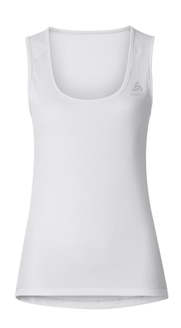 Vest Top Odlo Womens Singlet Crew Neck Cubic White