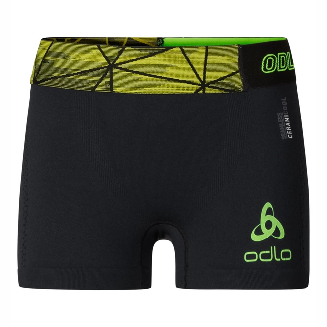 Boxer Shorts Odlo Mens Ceramicool Seamless Black Safety Yellow