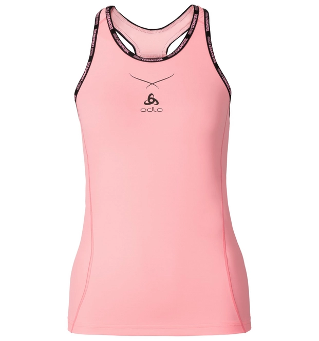 Vest Top Odlo Womens Singlet Crew Neck Ceramicool Pro Fleur De Lotus Black