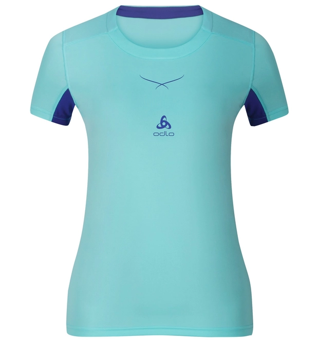 Undershirt Odlo Womens S/S Crew Neck Ceramicool Blue Radiance Spectrum Blue