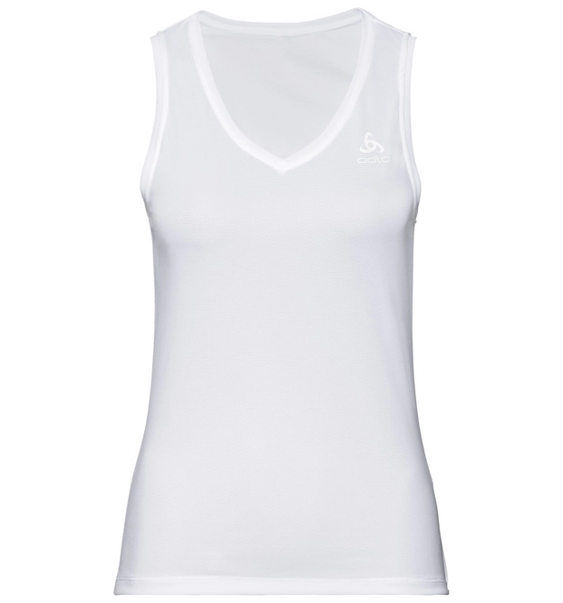 Vest Top Odlo Women SUW Top V-Neck Singlet Active F-Dry Light White