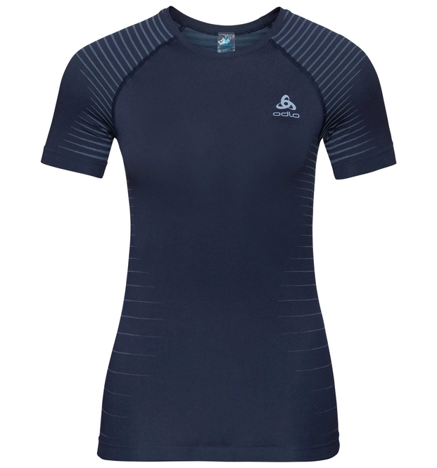 Undershirt Odlo Women SUW Top Crew Neck S/S Performance Light Diving Navy Faded Denim
