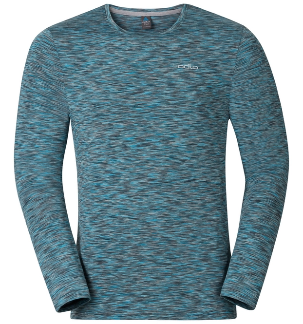 Long Sleeve Odlo Mens Sillian Peacoat Space Dyed