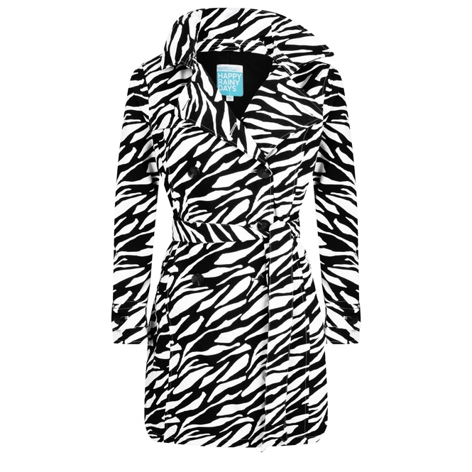 Raincoat Happy Rainy Days Trenchcoat Brascha Zebra Black Off White