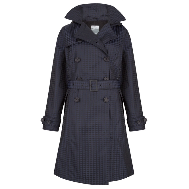 Raincoat Happy Rainy Days Exclusive Trenchcoat Houndstooth Bloomfield Black Midnight