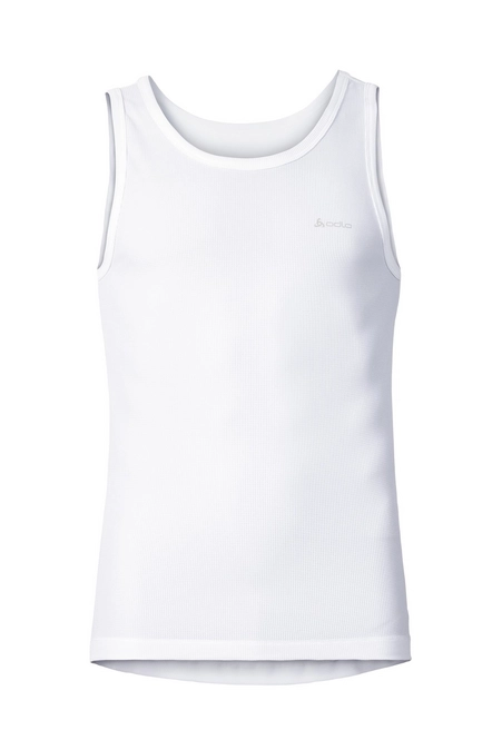 Vest Top Odlo Mens Singlet Crew Neck Cubic White Snow