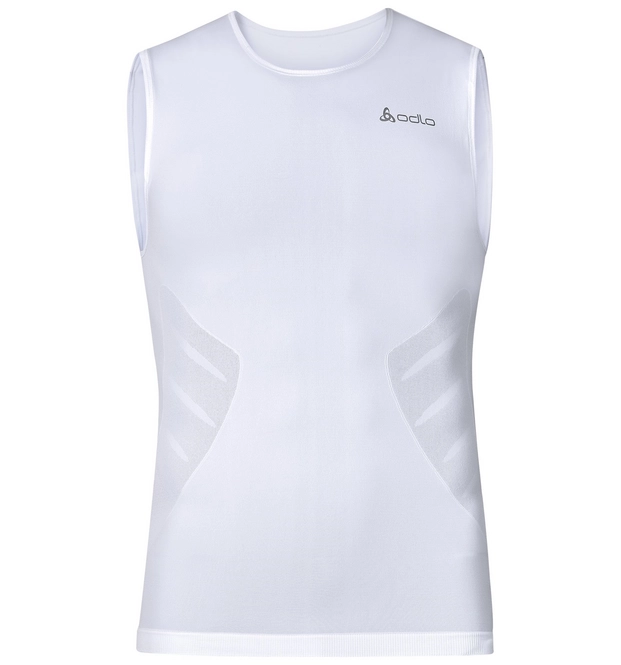 Vest Top Odlo Mens Singlet Crew Neck Evolution Light Lo White