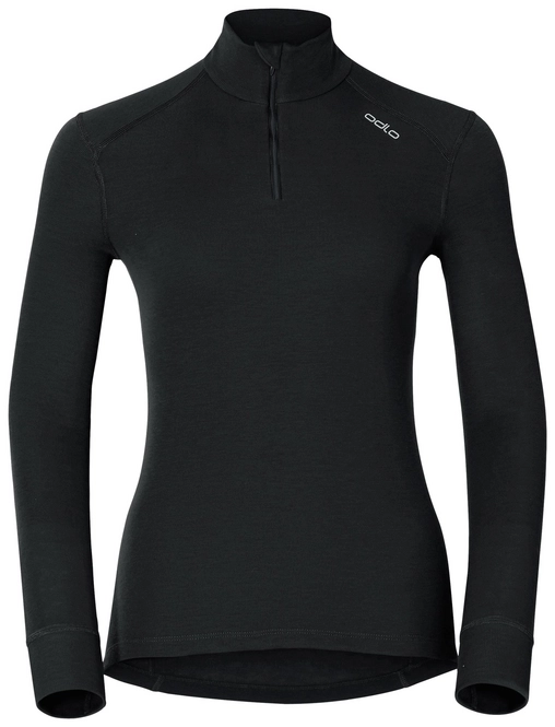 Undershirt Odlo Womens L/S Turtle Neck 1/2 Zip Warm Black