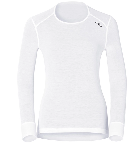 Undershirt Odlo Womens L/S Crew Neck Warm White