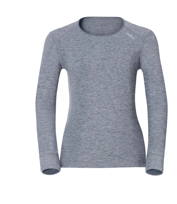 Undershirt Odlo Womens L/S Crew Neck Warm Grey Melange