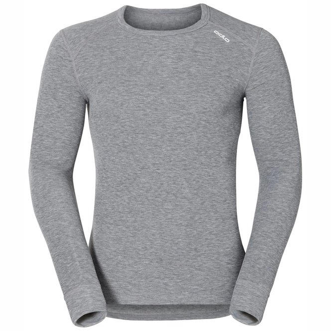 Undershirt Odlo Mens L/S Crew Neck Warm Grey Melange