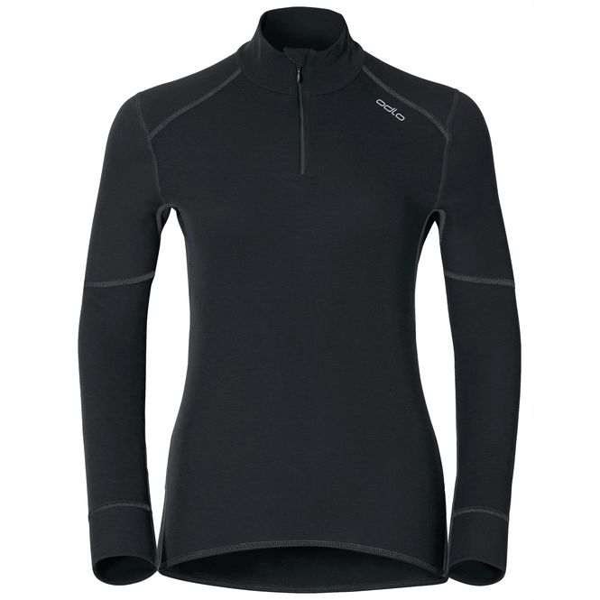 Undershirt Odlo Womens L/S Turtle Neck 1/2 Zip X-Warm Black