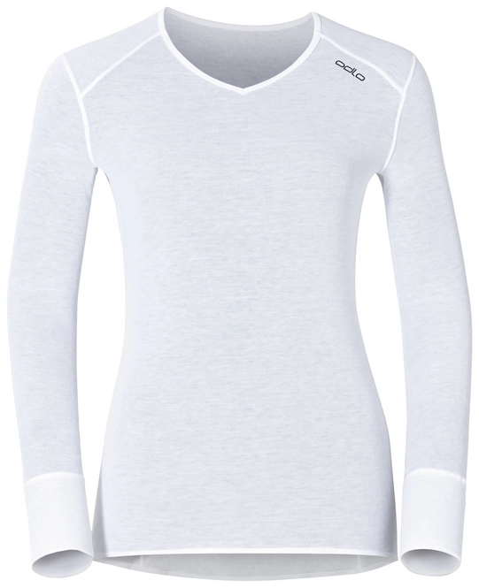 Undershirt Odlo Womens L/S V-Neck Warm White
