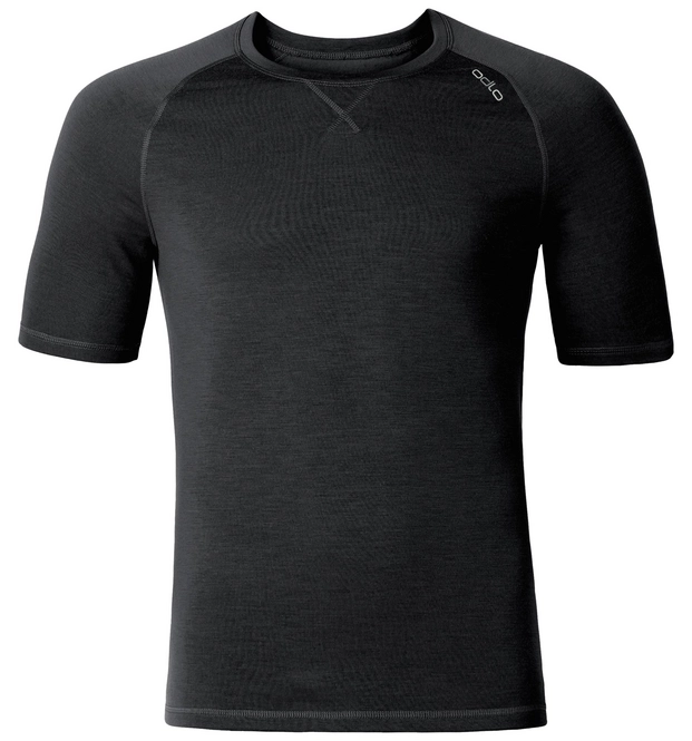 Undershirt Odlo Mens S/S Crew Neck Revolution Tw Warm Black Melange