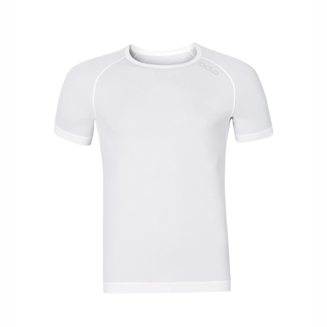 Undershirt Odlo Mens S/S Crew Neck Cubic White Snow White